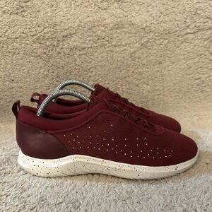 Clark's Women's Burgundy Mesh Rhinestone Slip On Fashion Sneakers Size 9.5W